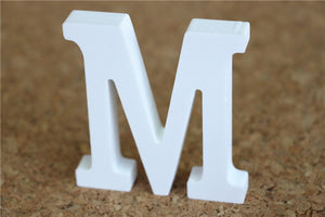 8cm free Standing Artificial wood wooden white Letters for Wedding Decorations & Home Decorations of Brithday Gifts