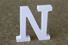 Load image into Gallery viewer, 8cm free Standing Artificial wood wooden white Letters for Wedding Decorations &amp; Home Decorations of Brithday Gifts