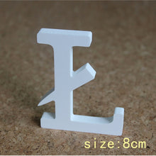 Load image into Gallery viewer, 8cm free Standing Artificial wood wooden white Letters for Wedding Decorations &amp; Home Decorations of Brithday Gifts
