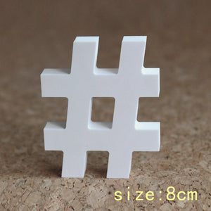 8cm free Standing Artificial wood wooden white Letters for Wedding Decorations & Home Decorations of Brithday Gifts