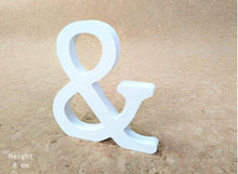 Load image into Gallery viewer, 8cm free Standing Artificial wood wooden white Letters for Wedding Decorations &amp; Home Decorations of Brithday Gifts