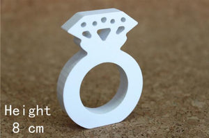8cm free Standing Artificial wood wooden white Letters for Wedding Decorations & Home Decorations of Brithday Gifts